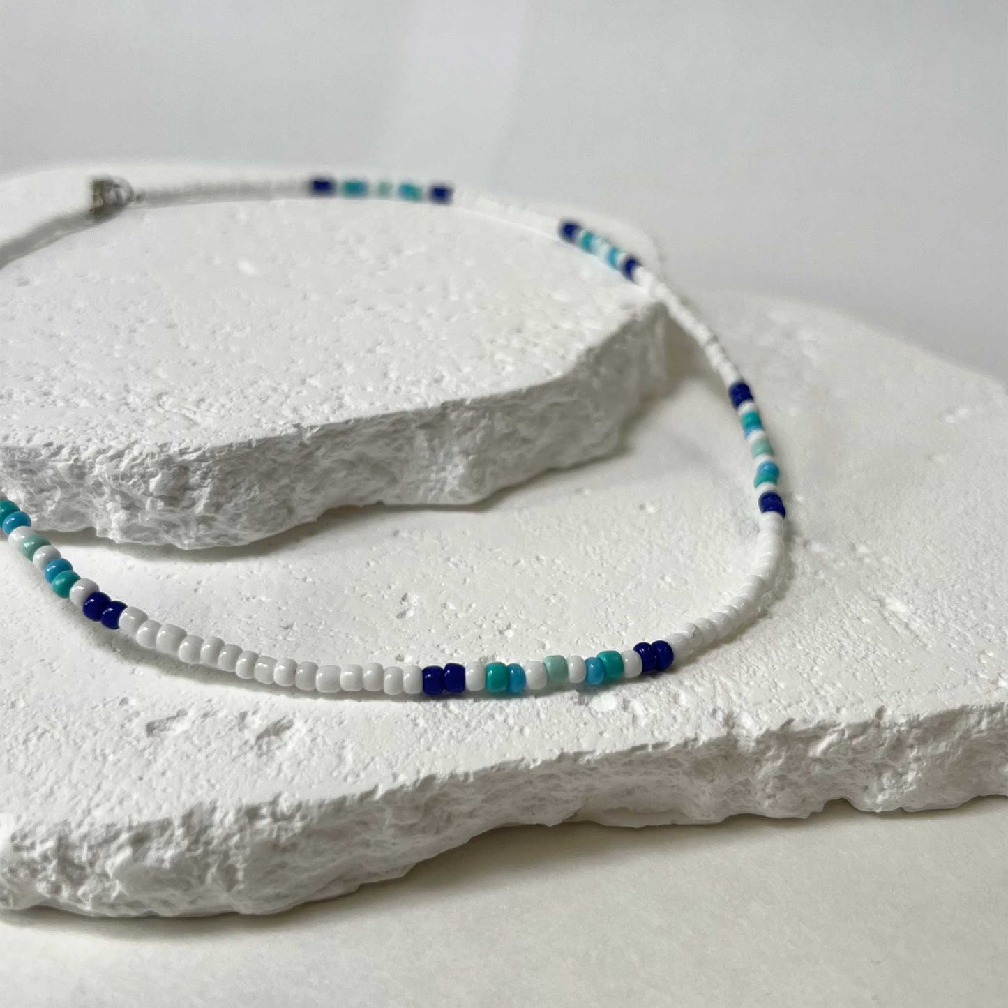 Ocean Blue Seed Bead Necklace